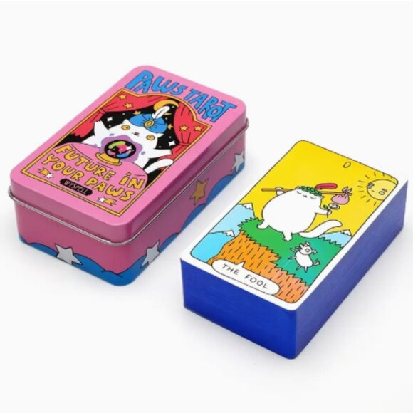 Paws Tarot Future In Your Paws 78 Cards Collectible Tin NWT - Picture 2 of 5